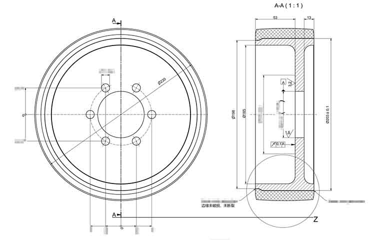 AGV聚氨酯轮图纸